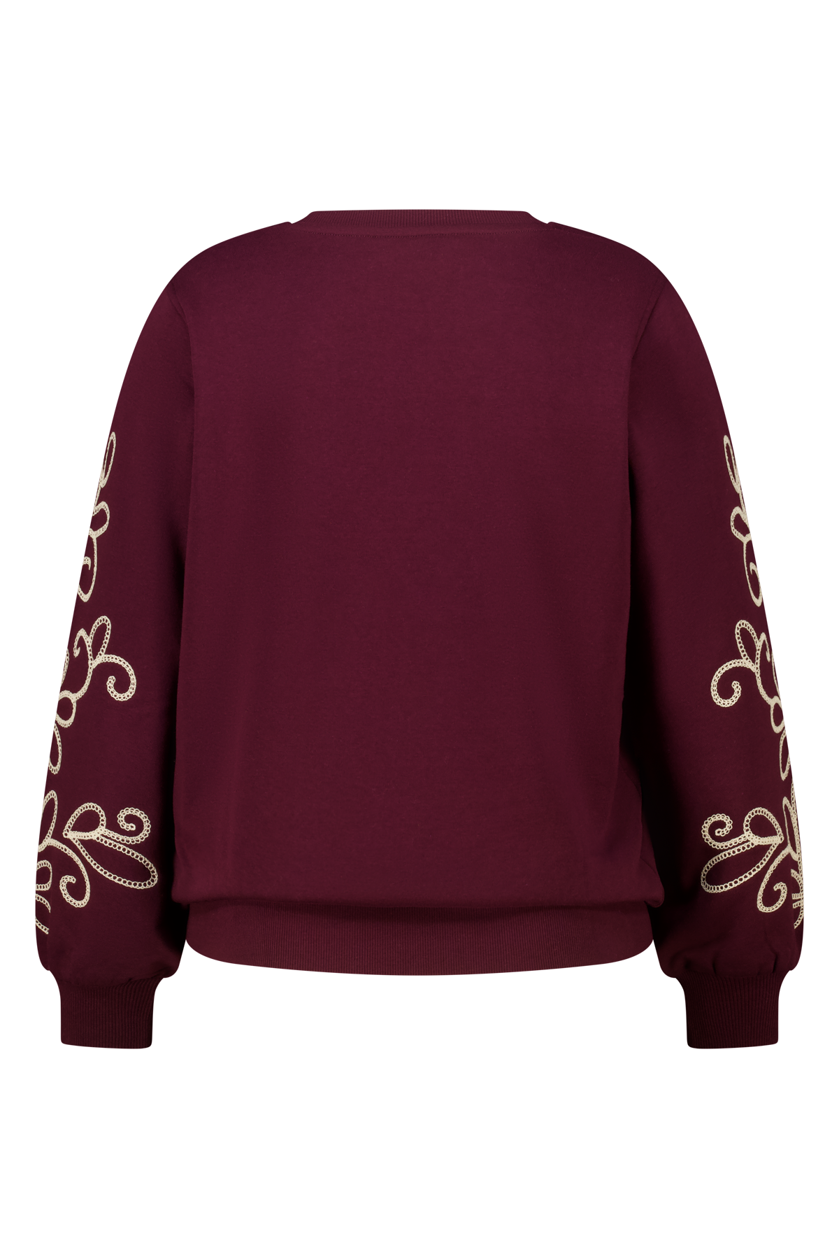 Sweater met broderie details Bordeaux