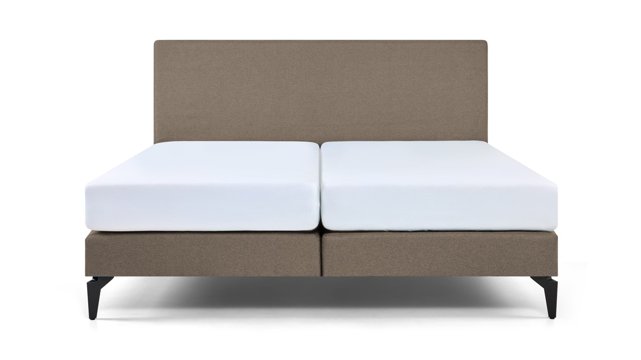 Boxspring Cisano met Silver Pocket Deluxe Foam matras taupe