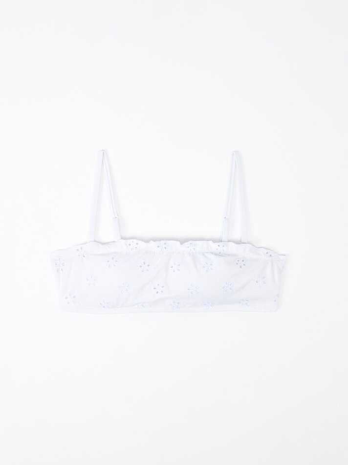Top de biquíni bandeau - Branco