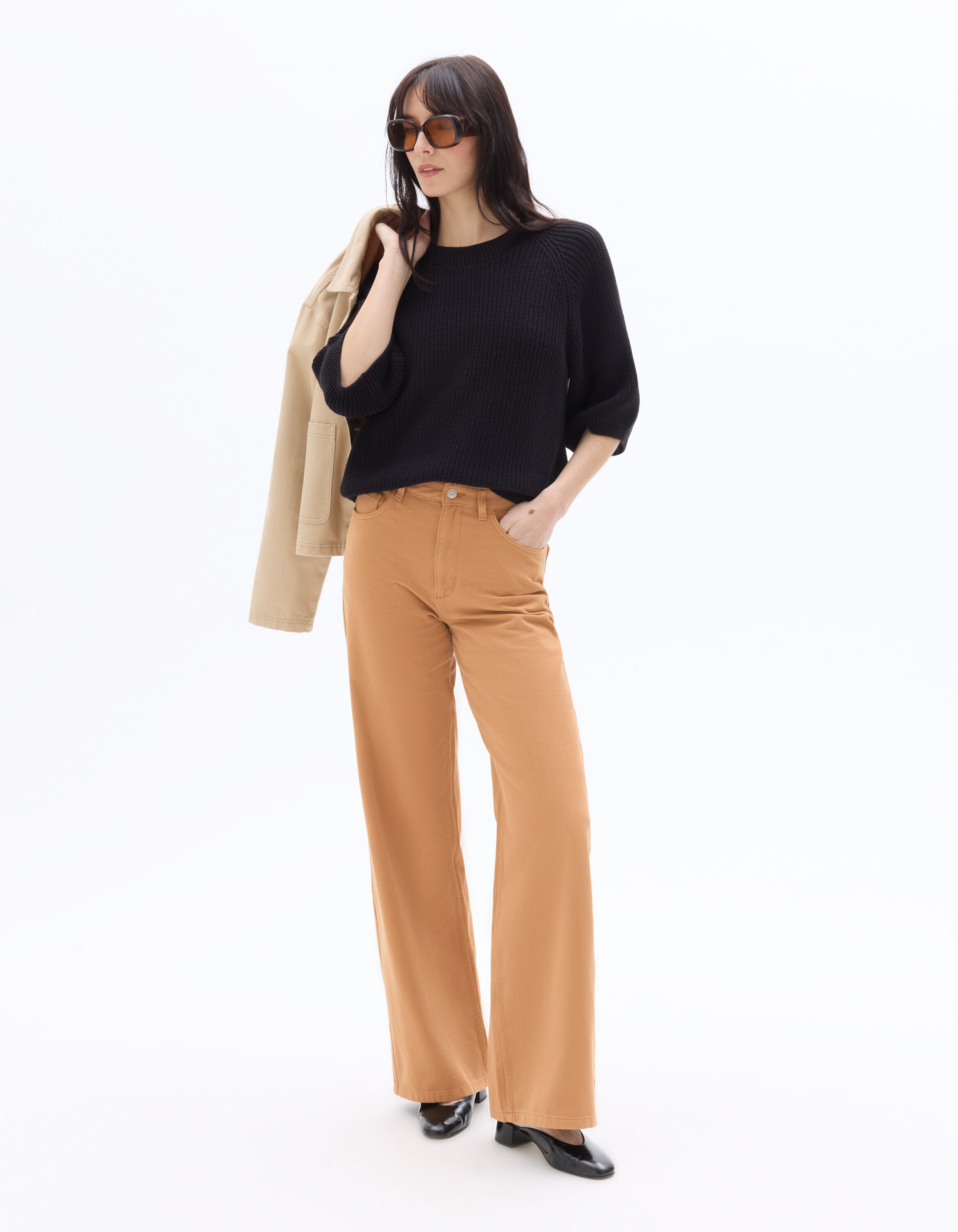 Pull oversize manches 3/4 - noir
