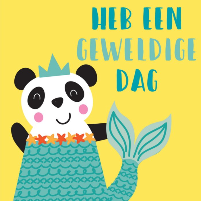 Memelou | Verjaardagskaart | panda | zeemeermin