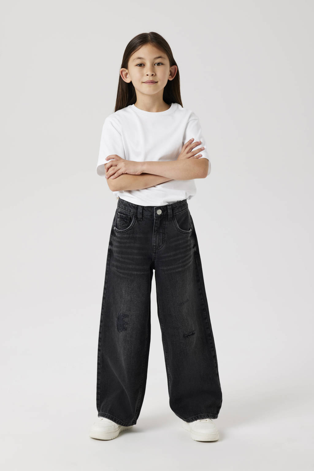 NAME IT wide leg jeans NKFROSE black denim