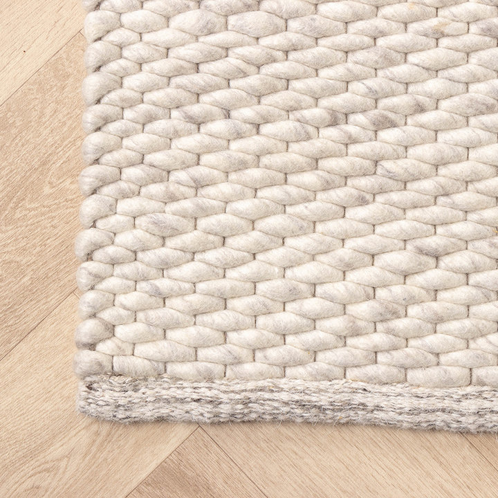 Wollen vloerkleed - Brilliant Creme/Wit | Onwijs warm!