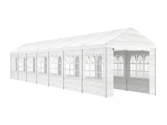 Belvédère avec toit blanc 15,61x2,28x2,69 m polyéthylène