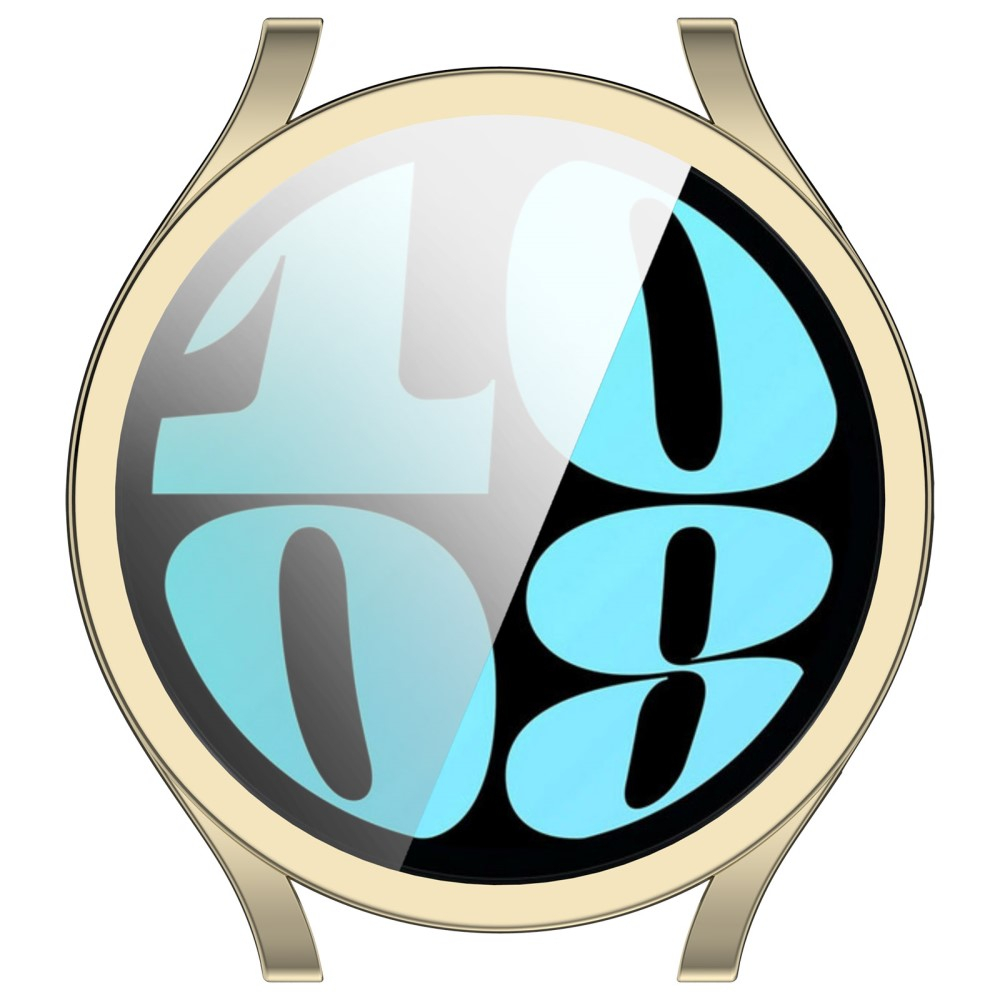 Samsung Galaxy Watch 6 (40mm) Galvanisierte Gummi Bumper Hülle mit Schutzfolie - Gold