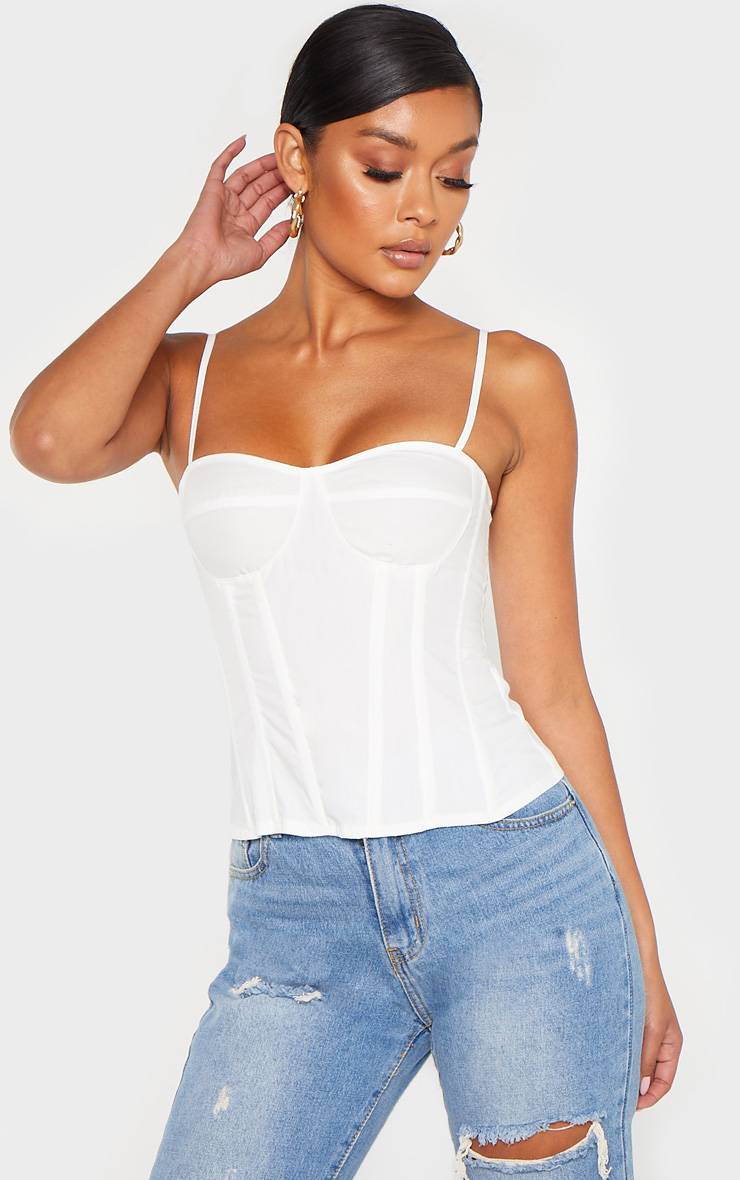 Blanc Top Corset Structuré