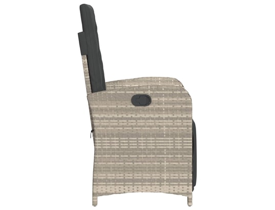 VIDAXL - Chaise inclinable de jardin avec repose-pied gris clair roti...