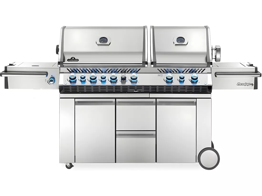 Barbecue à gaz Prestige Pro 825 4 brûleurs + 2 Sizzle Zone + brûleur arrière + fumoir - Napoleon