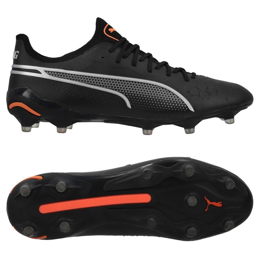 PUMA King Ultimate FG/AG Eclipse - Noir/Argenté/Orange