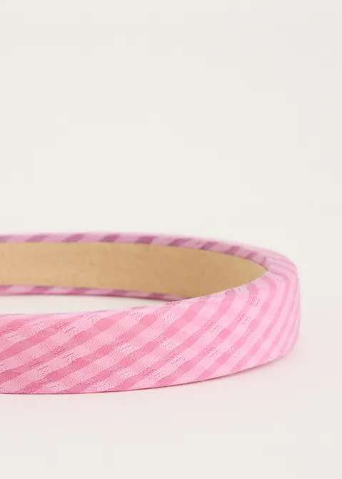 Geruiten haarband roze (ROS)