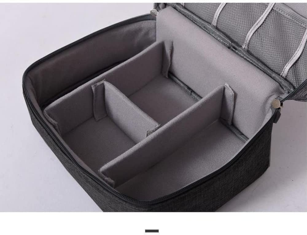 (245x185x100mm) Universal Nylon Reise Organizer Tasche mit Reissverschluss - Schwarz