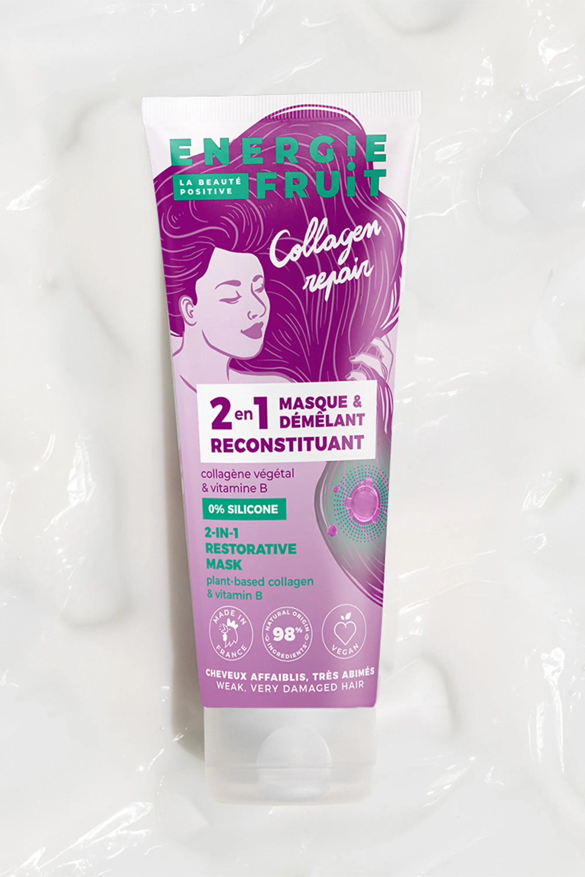 Energie Fruit Masque 2 en 1 pour cheveux très abimés au collagène et vitamine B