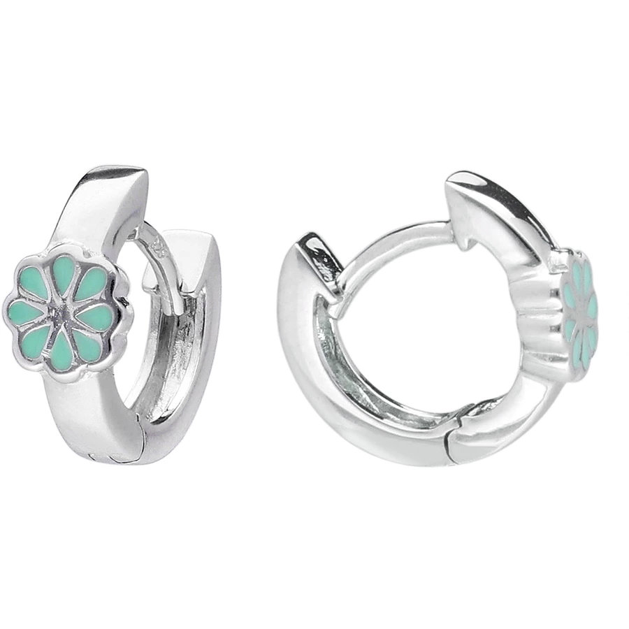 trendor Kinder-Ohrringe Silber 925 Creolen mit Kleeblatt Ø 12 mm silver