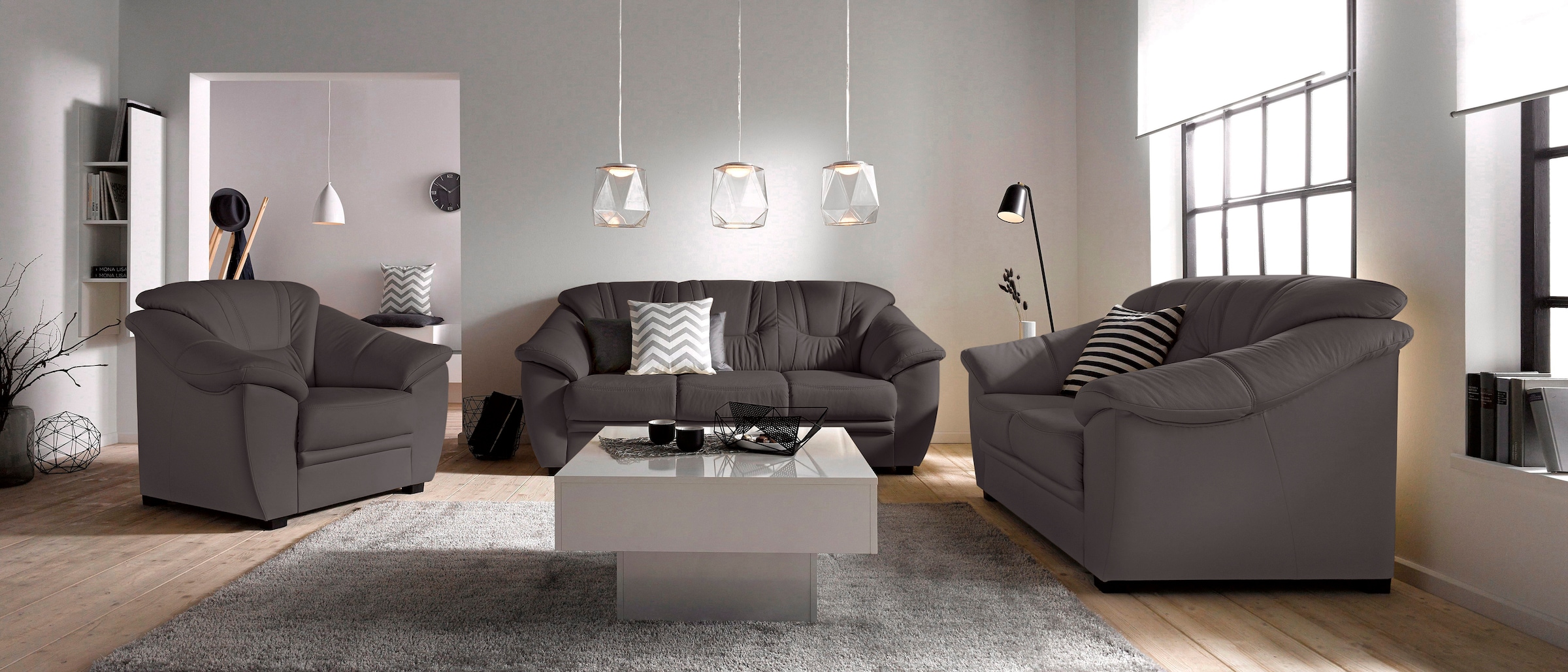 sit&more Polstergarnitur »Savona, B: 148 bzw. 198 cm« Set: 2- & 3er-Sofa, mit Federkern