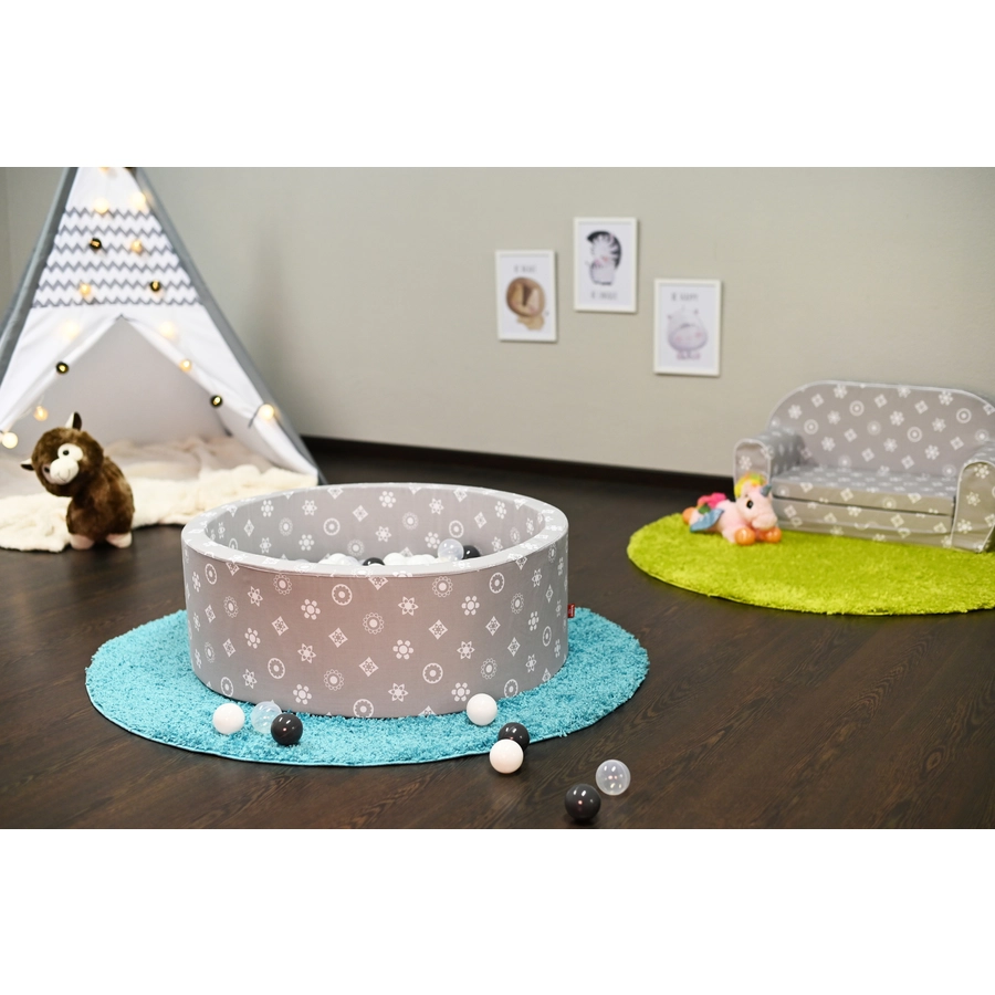 knorr toys® Bällebad soft - Royal grey - 300 balls greywhitetransparent grau