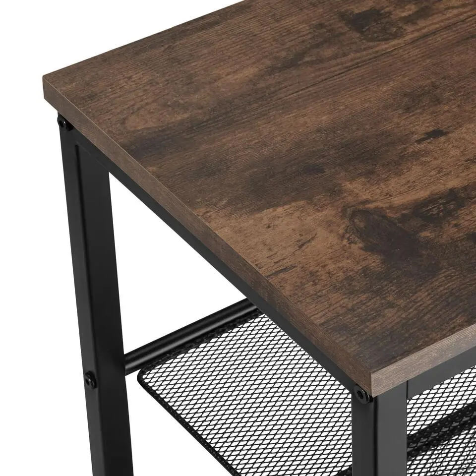 tectake Schoenenrek Newport 80,5x30,5x72,5cm, Industrieel Hout Donker, Rustiek