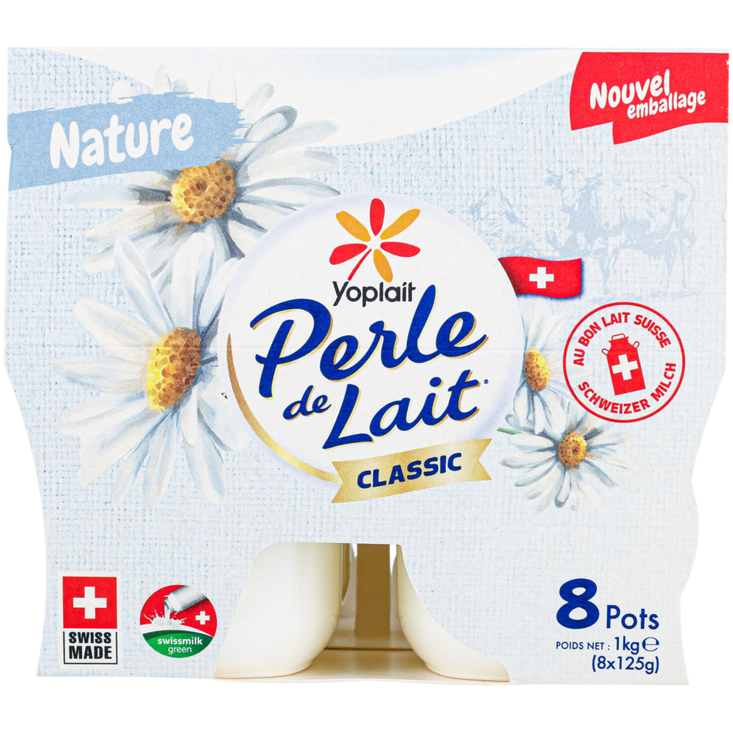 Yoplait Joghurt Perle de lait Nature 8x125g