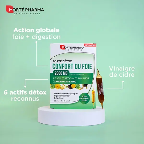 Forté Pharma FortéDetox Liver Comfort 2800 Vinagre de Maçã 20 ampolas