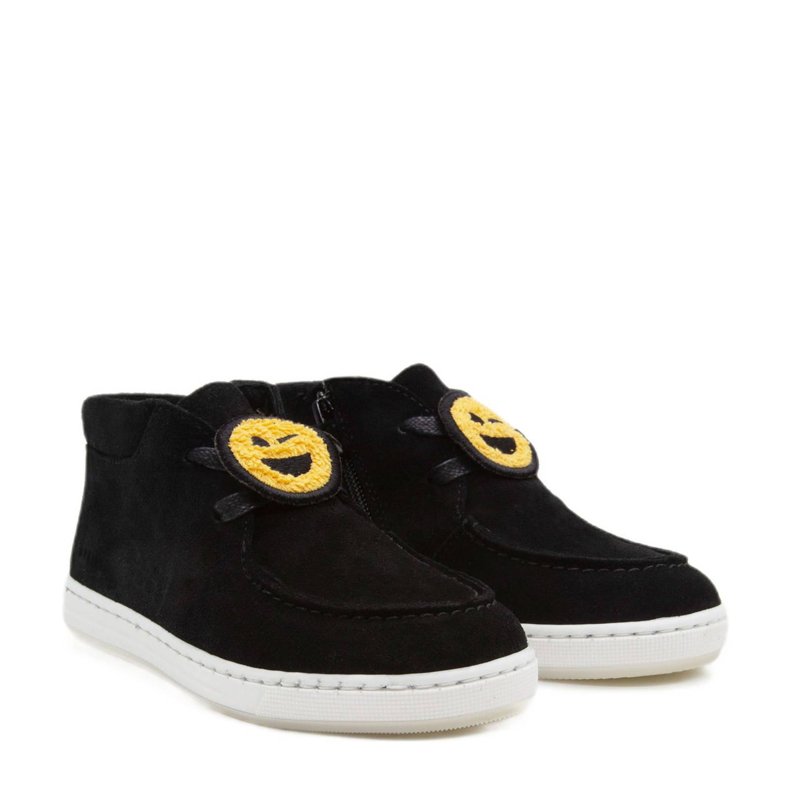 Nubikk suède veterboots zwart