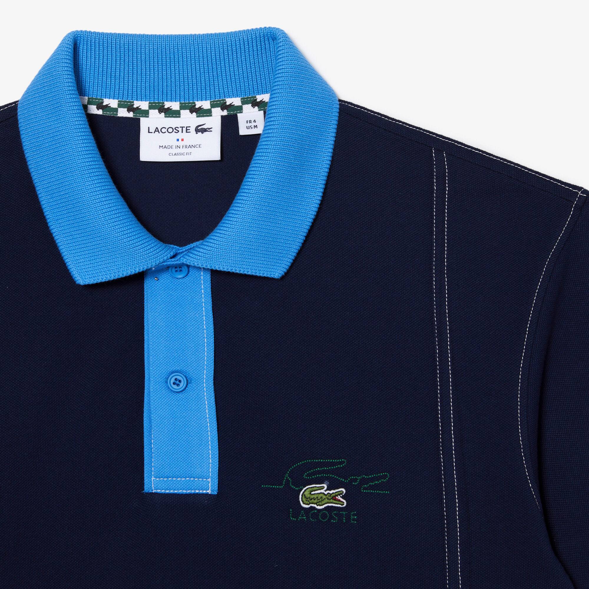Polo bicolore homme Lacoste en coton biologique Manches Courtes - Bleu - Lacoste - Homme