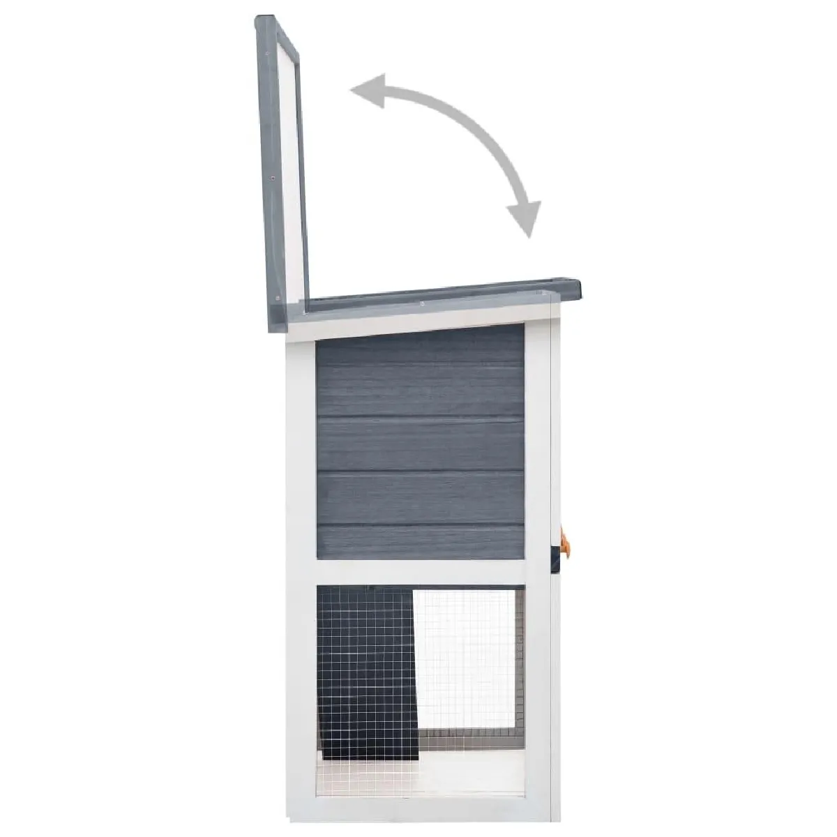 Helloshop26 Clapier extérieur 1 porte 90 x 45 x 80 cm Gris