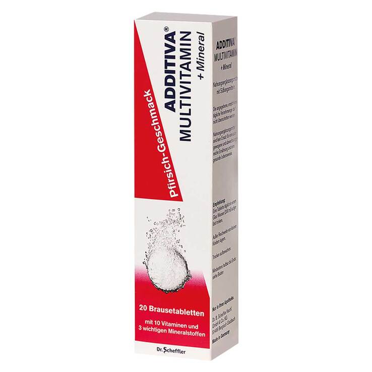 Additiva Multivitamin + Mineral Pfirsich R Brausetabletten, 20 St