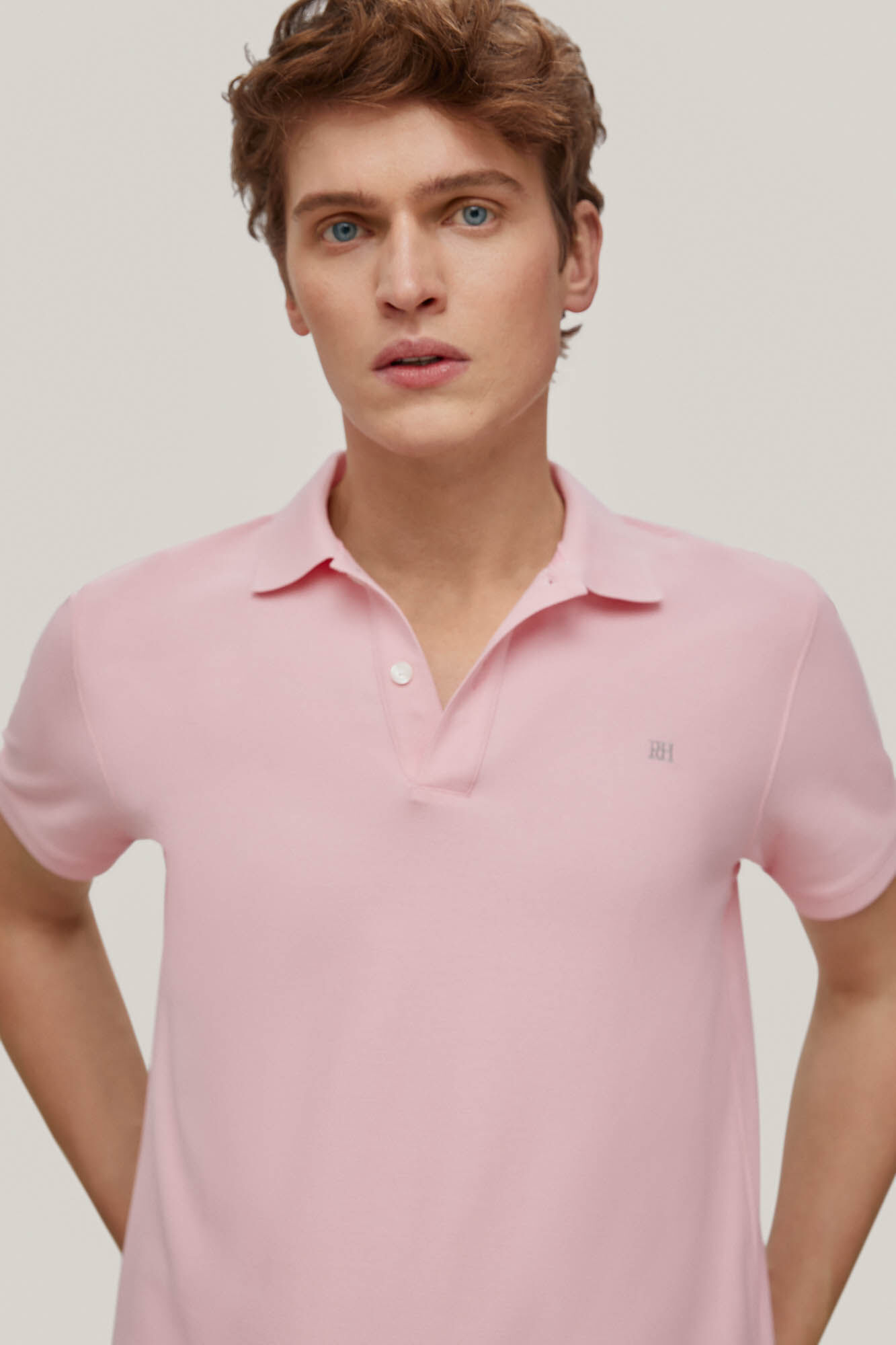 Camisa polo anti-odor de corte justo - Rosa