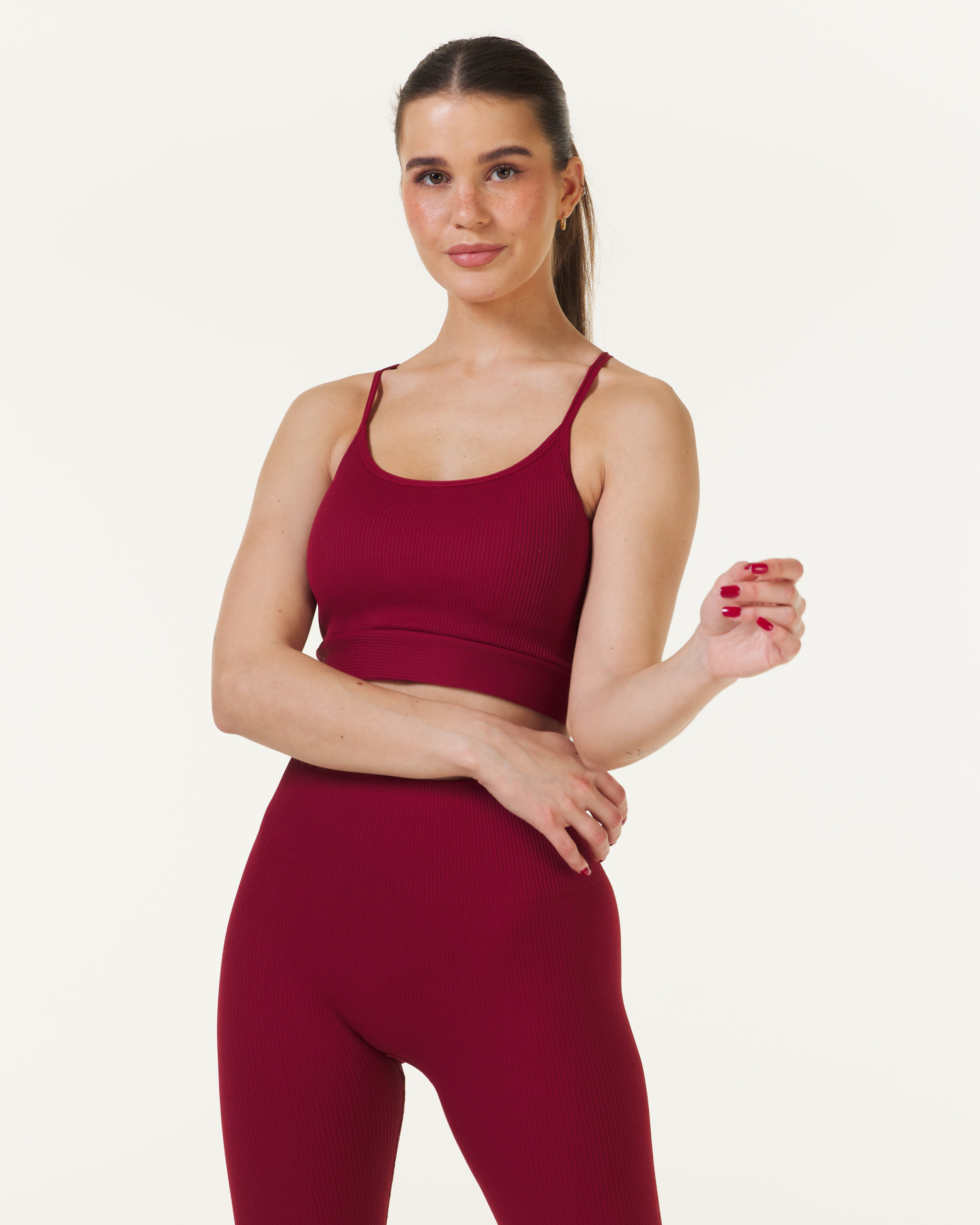 Bumpro SETT Base Tights Wine &amp; Perfect Rib Bra Wine