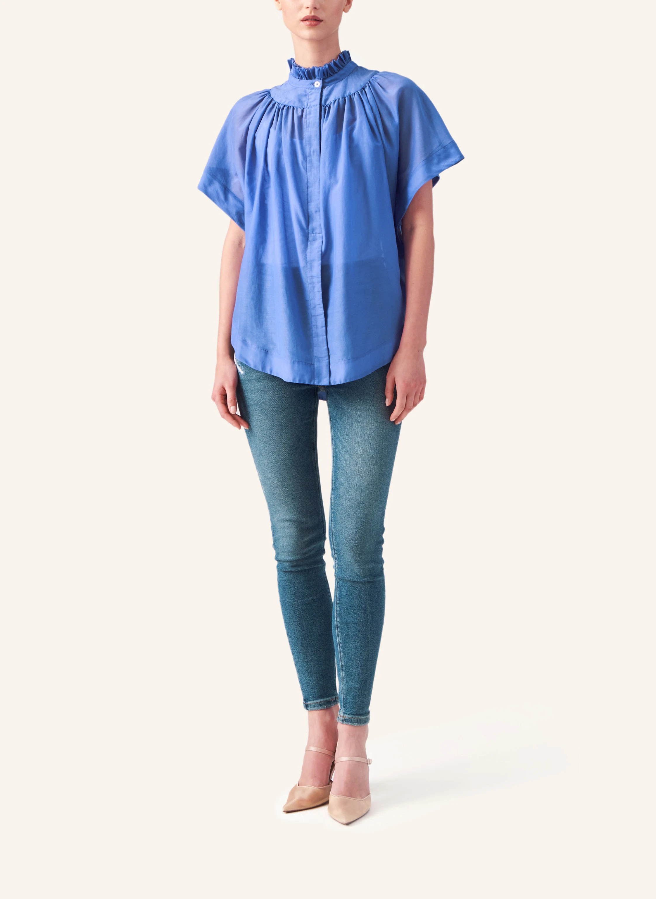 Helene Galwas Bluse aus Baumwoll-Seiden Mischung IDIS