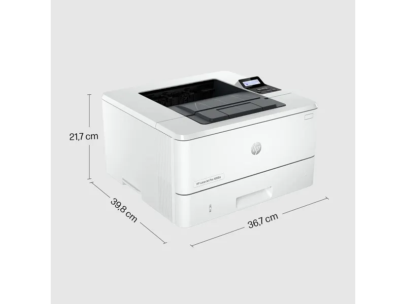HP LaserJet Pro 4002dn - Printer - S/H - Duplex - laser - A4/Legal - 4800 x 600 dpi - op til 40 spm - kapacitet: 350 ark - USB 2.0, Gigabit LAN