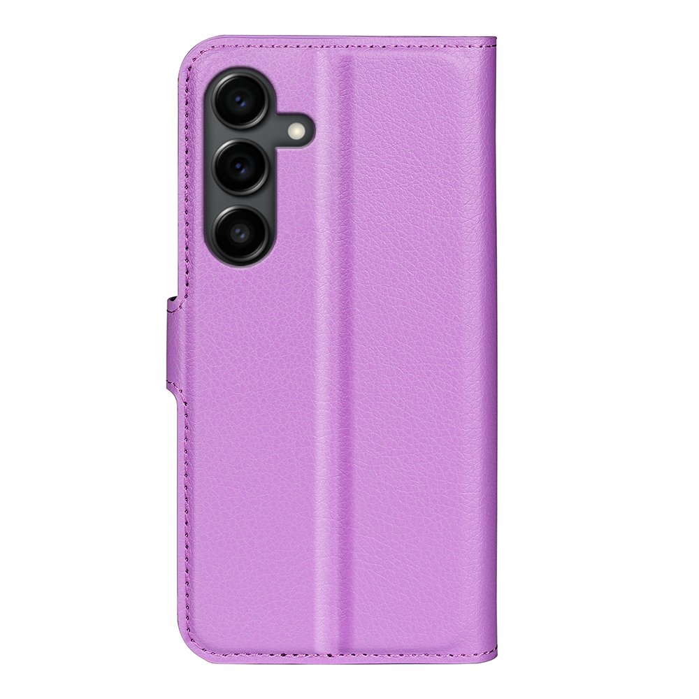 Samsung Galaxy S25 FE Leder Tasche Flip Cover Litchi Look - Lila