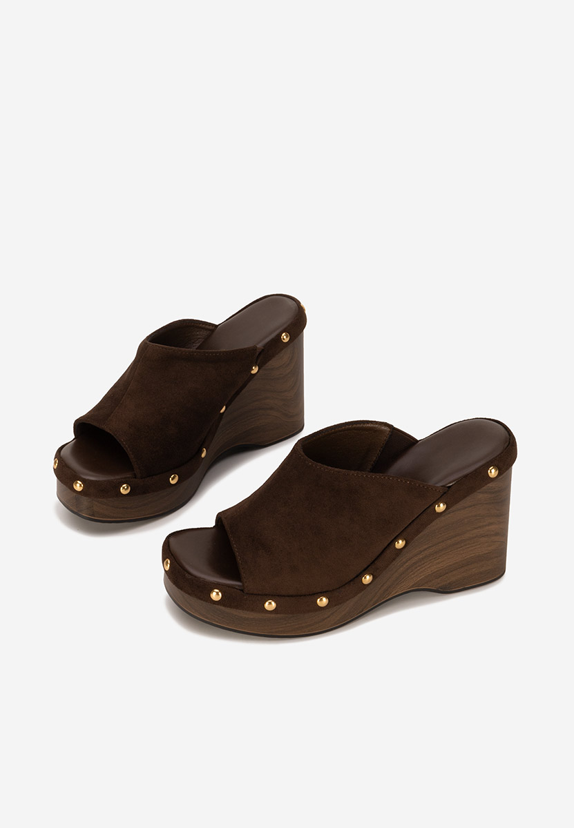 Mules à plateforme bruns Jazminia