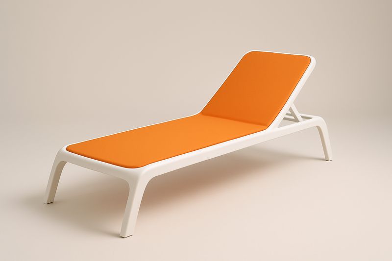 Outdoor-Liegestuhl aus Aluminium mit Polyestergewebe, Orange,