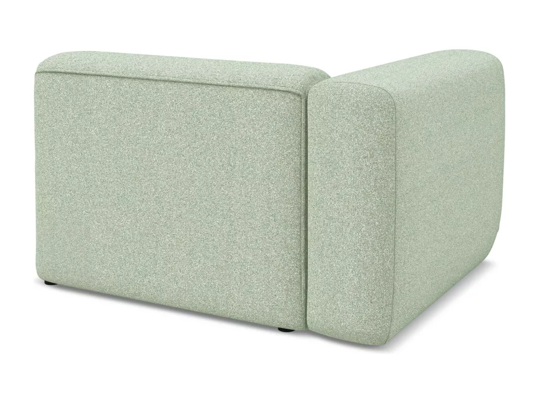 Module avec accoudoirs gauche en tissu texturé - vert clair - EKAHI