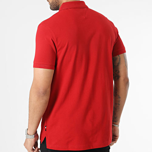 Polo Manches Courtes Flag Under Placket 1684 Rouge