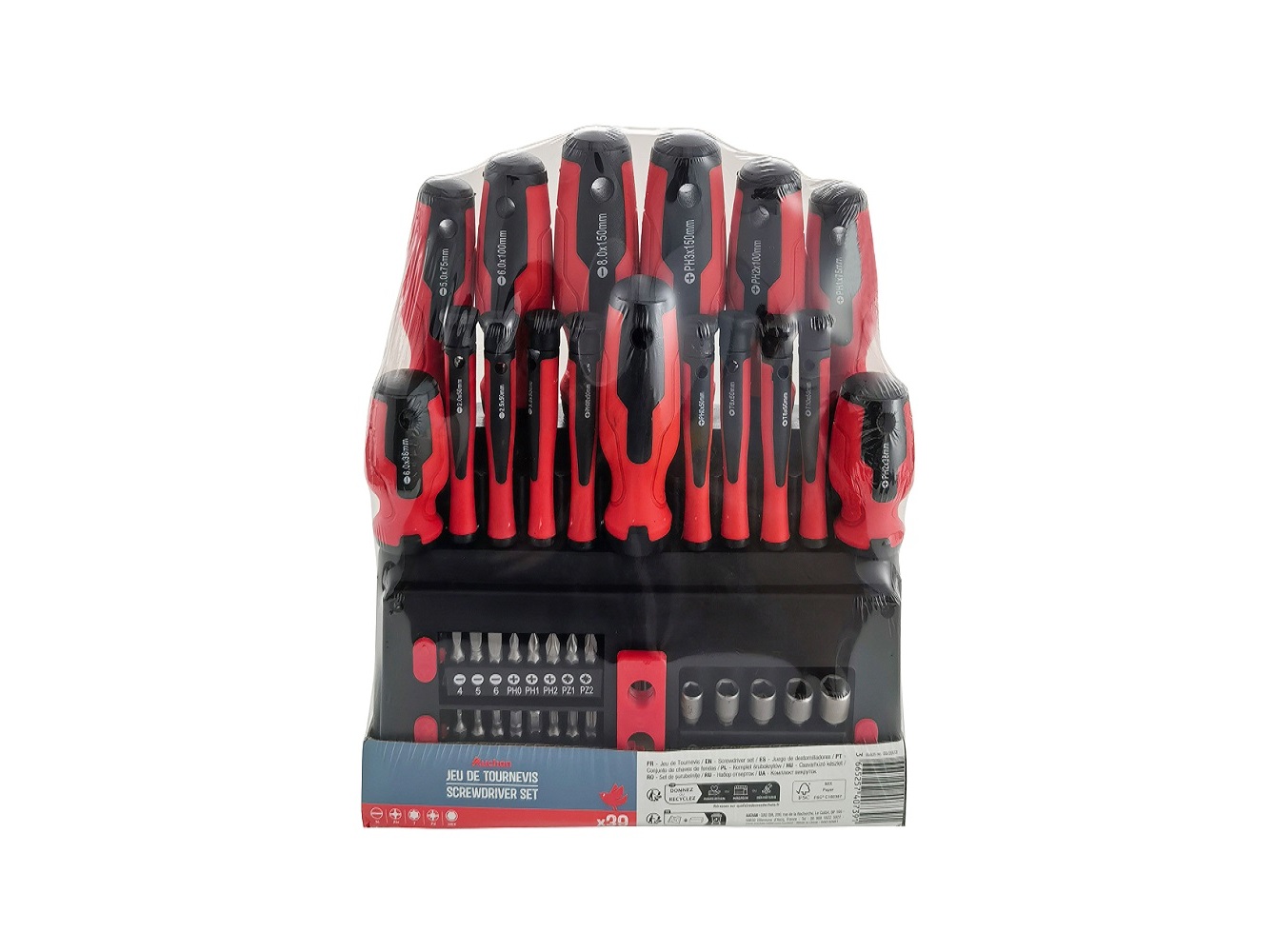 CONJUNTO CHAVE FENDAS AUCHAN 39 PEÇAS