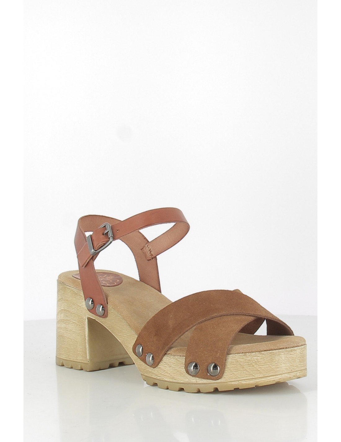 porronet Sandales à Talons femme Salma cuir marron