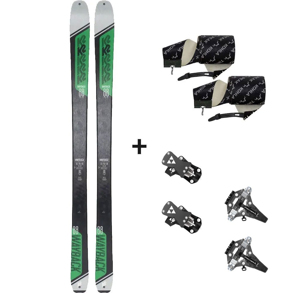 K2 Wayback 88 22/23 Tourenski Komplettset & Fischer Bindung & Fell