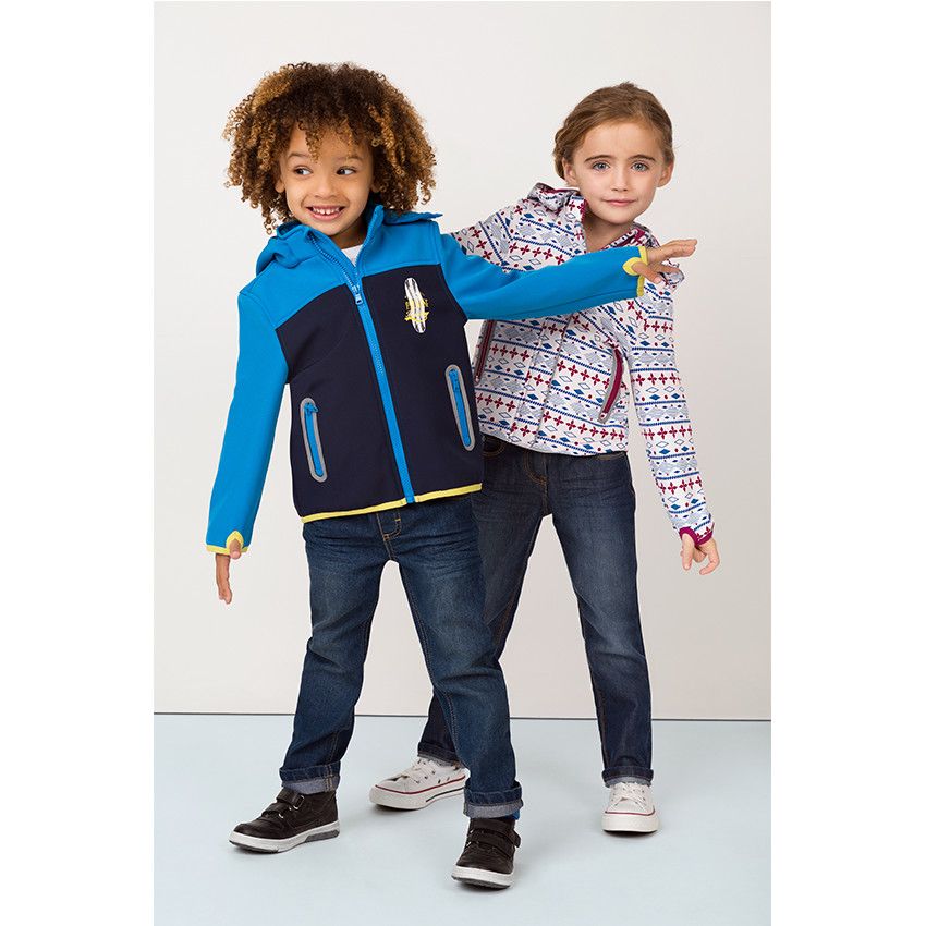 Junior - Jeans coupe droite effet used - Blue black