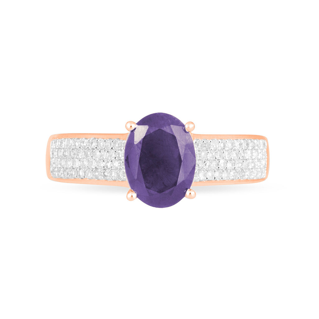 Bague Crista Or Rose Amethyste Et Diamant