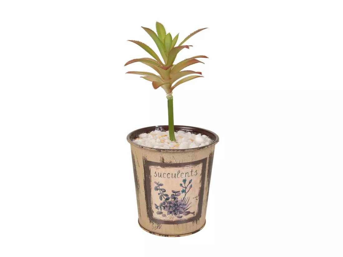 Pot avec plante artificielle 10x10x22h