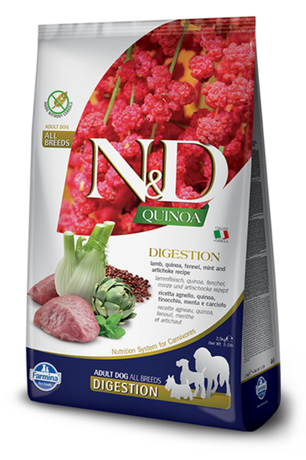 Croquettes n&d quinoa digestion agneau & fenouil chien 2,5 kg