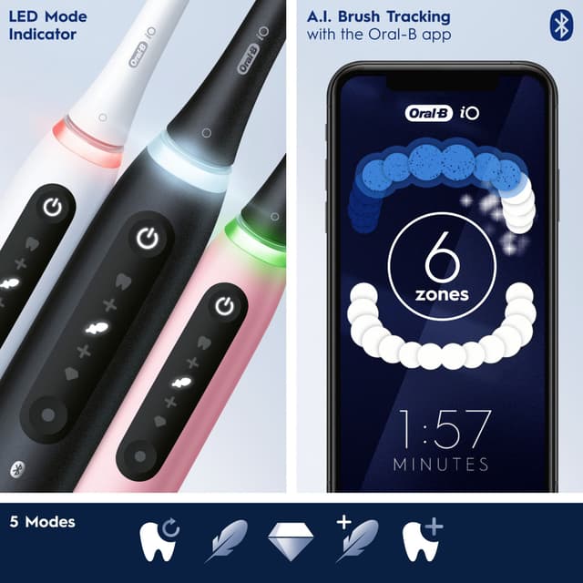 Oral-B iO5 Duo pack eltandbørster 414841 (sort/hvid)