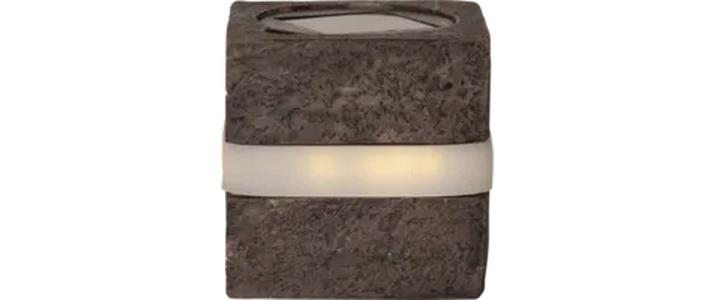 Solar Decoration Stonecube Warmweiss, GrauSolargartendekoration