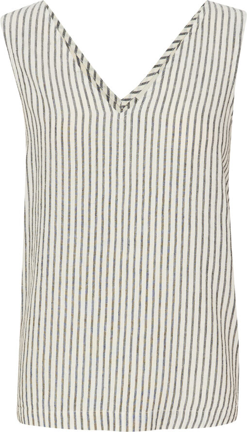 Kaffe KAmilia Top Chalk/black stripe