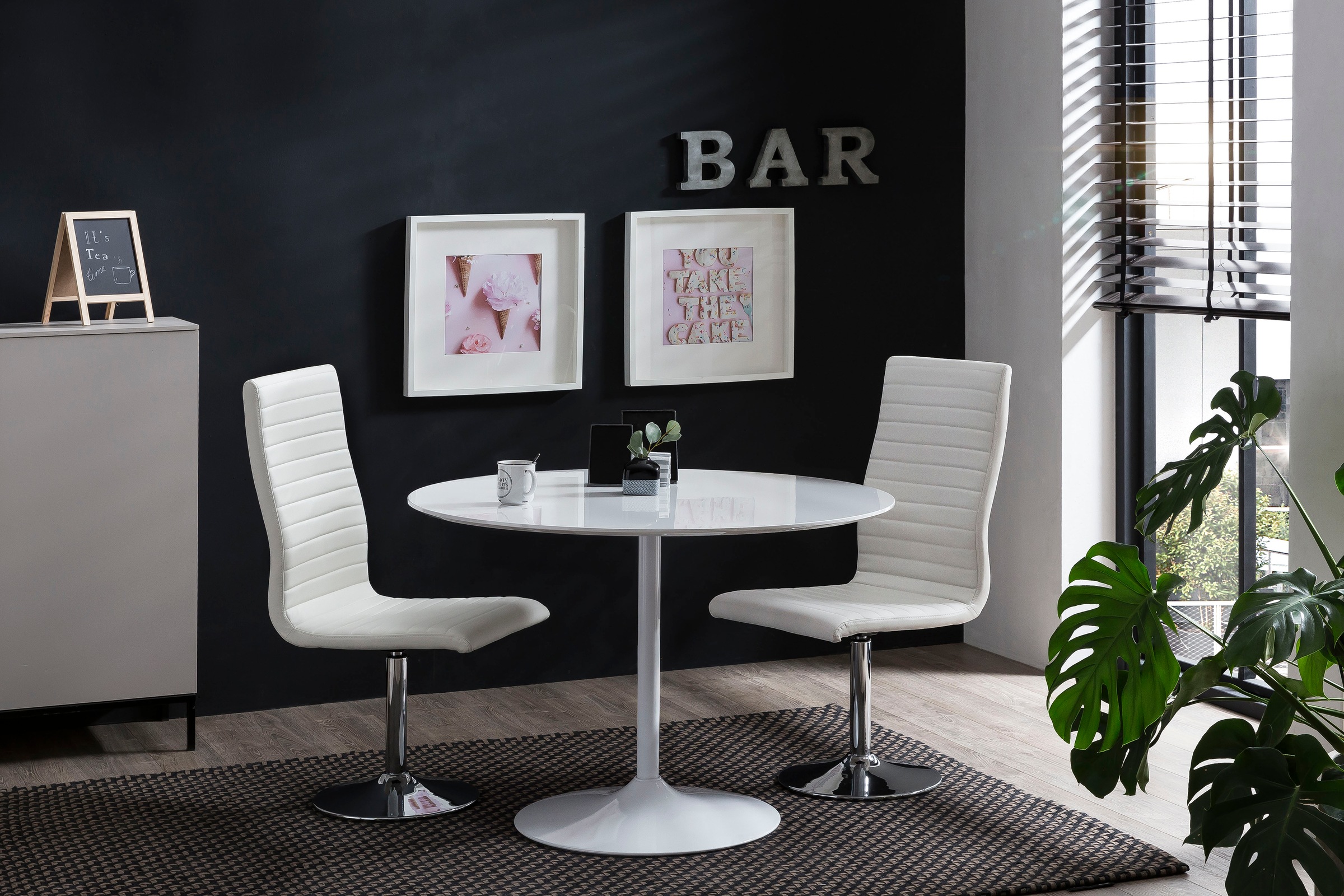 SalesFever Bistrotisch »Runder Tisch im charmanten Stil« Exklusives Design in Hochglanz-Lackierung