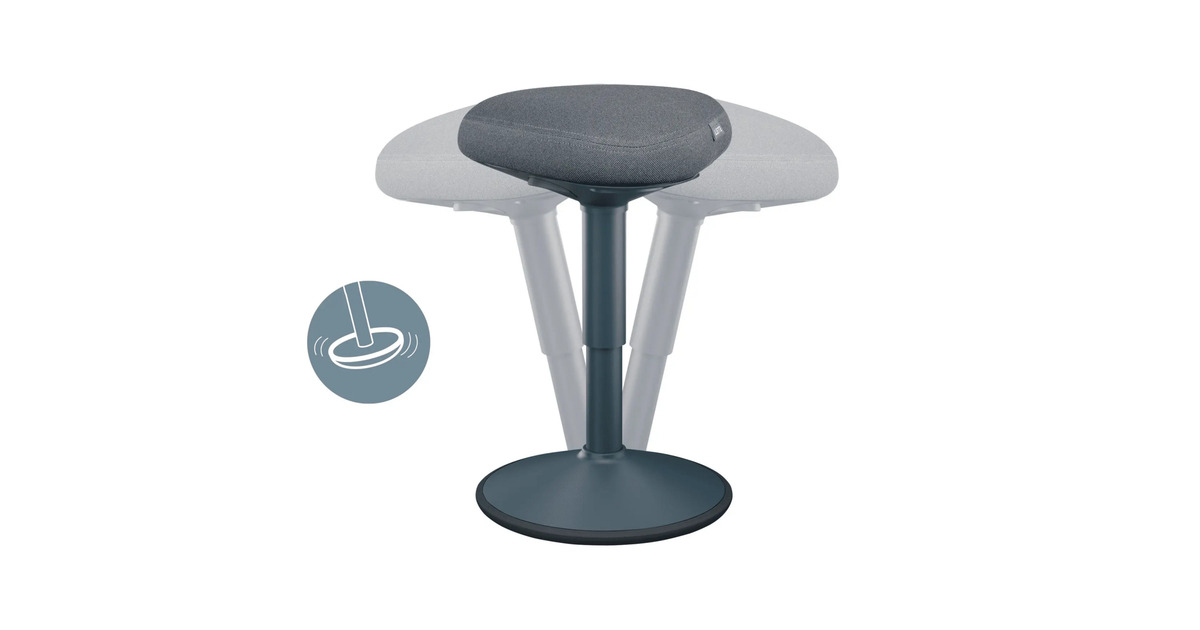 LeitzErgo Wiebel Zitkruk met Gasveer (47 - 64 cm) stoel  (Donkergrijs)