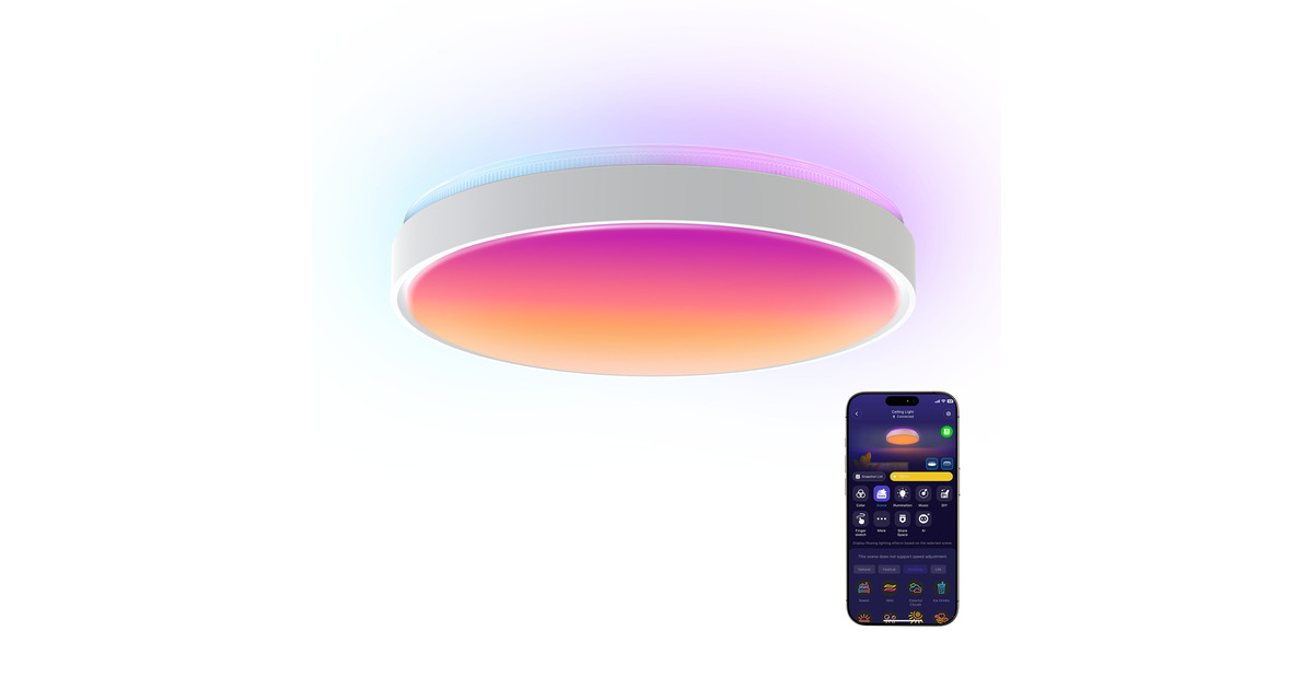 GoveeSmart Ceiling Light Pro lamp  (Wit, Ø 38 cm, 2,4GHz wifi, Bluetooth)