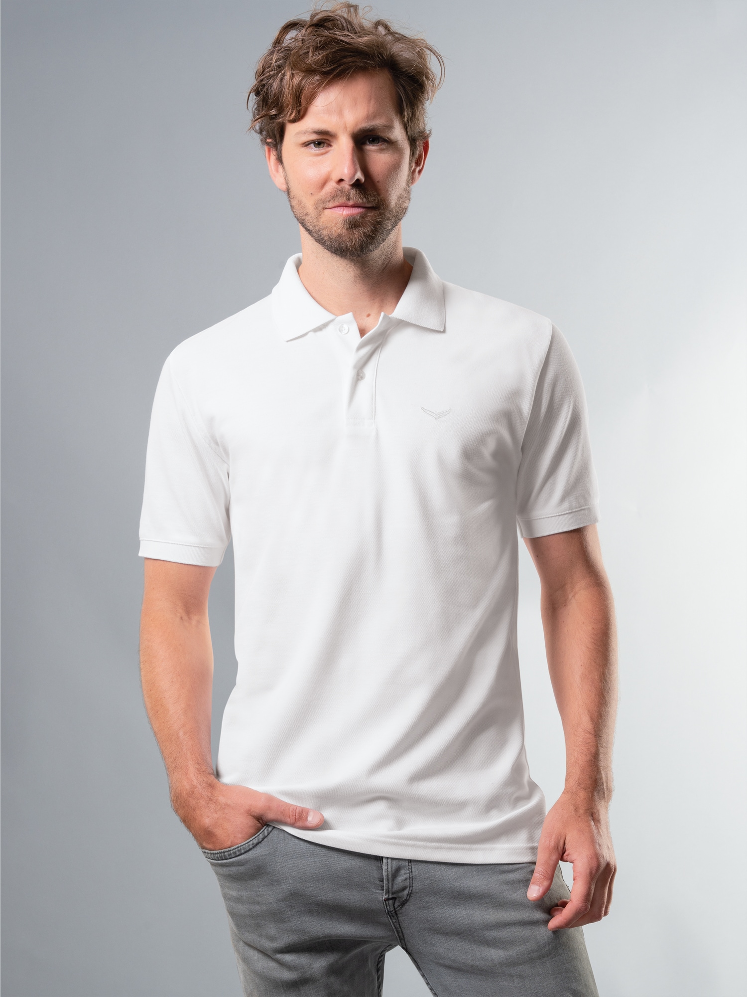 Poloshirt DELUXE Piqué Weiss