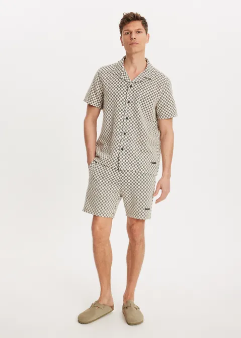 Overhemd check crochet zwart (ZWART)
